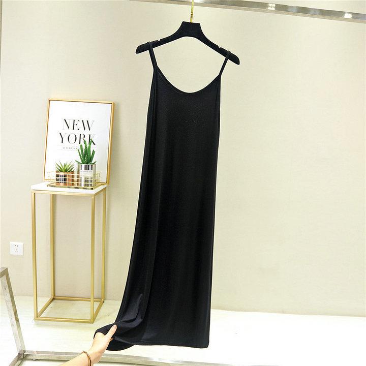 Women's Sleeveless Modal Cotton Slimming Midi Dress - Plus Size, Summer Round Neck Layer Slip