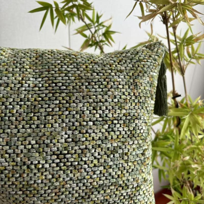 30x45cm Vintage Chenille Weave Cushion Cover with Tassels Skin-friendly Durable Machine Washable Wrinkle-resistant Pillow Case