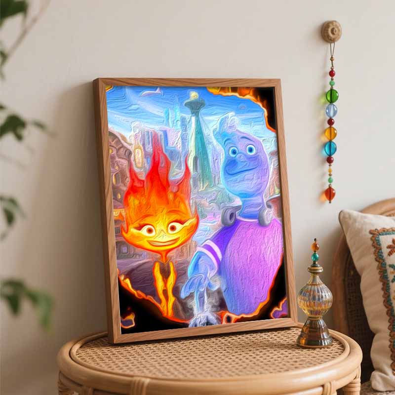 Disney Elemental movie oil painting art set handmade diy gift home decoration