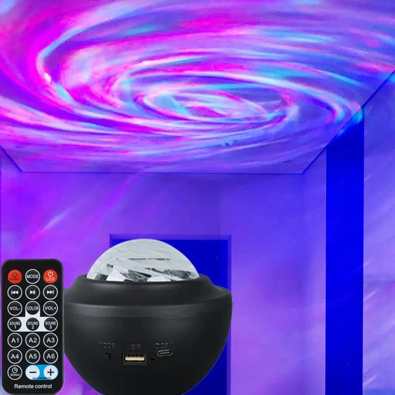 LED Northern Lights Galaxy Projector Aurora Starry Sky Lamp Bluetooth Speaker Remote Control Auto-Rotating for Room Party Decor