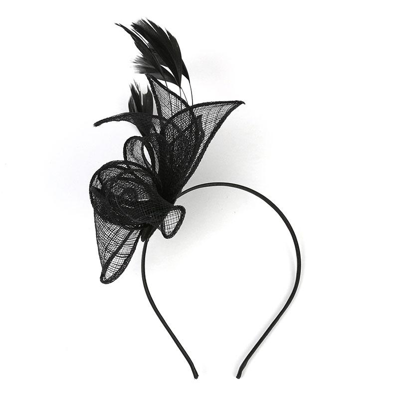 Fascinator Feather Women Party Mesh Headband Halloween Props Hair Accessories
