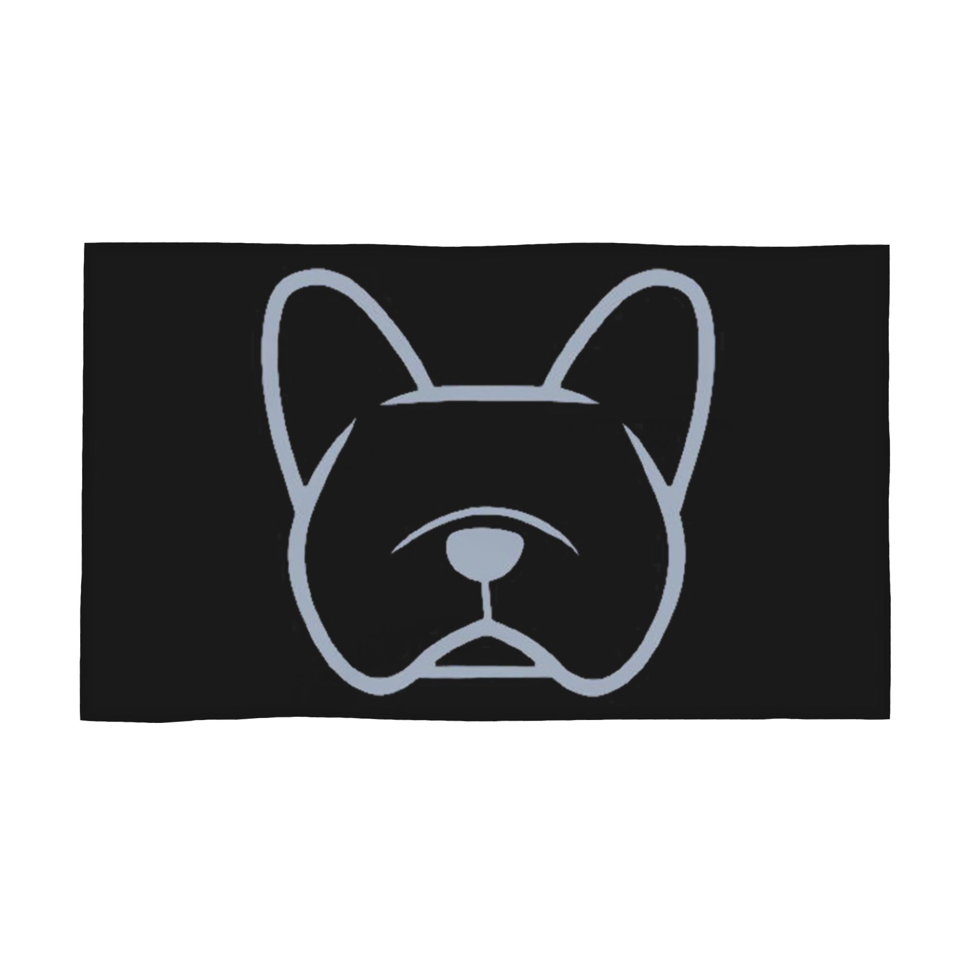 

French Bulldog face silhouette in light gray on Navy Soft Face Towel Quick Dry Pool Bath Cotton Towels Absorbent W40*H60(CM)
