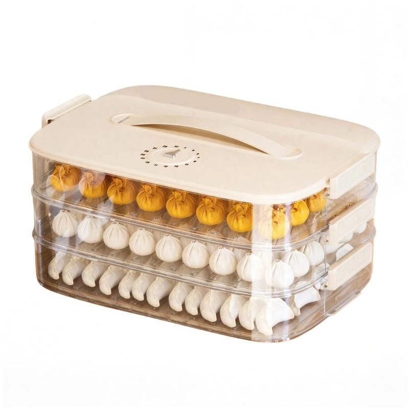 Dumpling Organizers Box Featuring Stackable Designs and Easy Cleaning PP Materials for Kitchen Refrigerator Storage