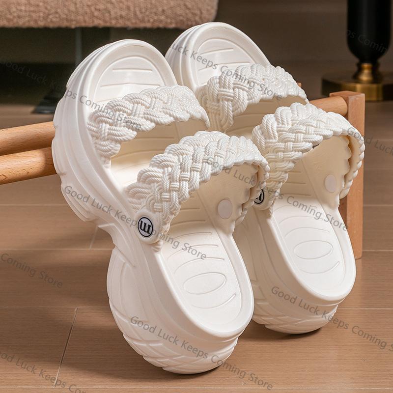 

Fashion 2025 Faionable Versatile High-End Mermaid Thi Bot Heeled Sports Sandals Casual Beach Sandals Women s Flat EVA Slippers 39-40
