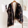High-End Temperament Scarf Women, Double-Sided Love Winter Warm Shawl, Thickened Scarf