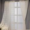 Classic Jacquard Sheer Curtains, Grommet Top, Machine Washable, Decorative Arts Theme, Unlined Clear Voile for Bedroom, Living Room, Room Divider