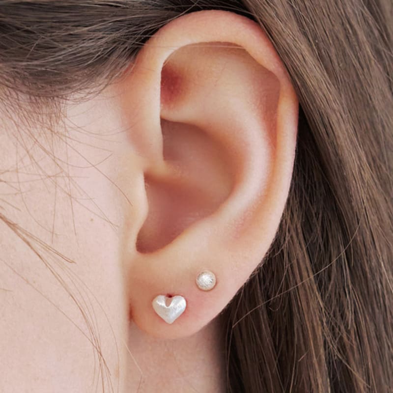 

ENGBROX sandy heart ball earring set silver