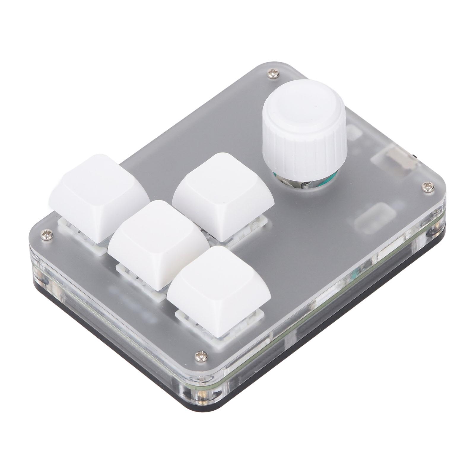 

Механическая игровая клавиатура для одной руки, 4 клавиши, 1 ручка, переключатель RGB с голубой подсветкой, программируемый макрос