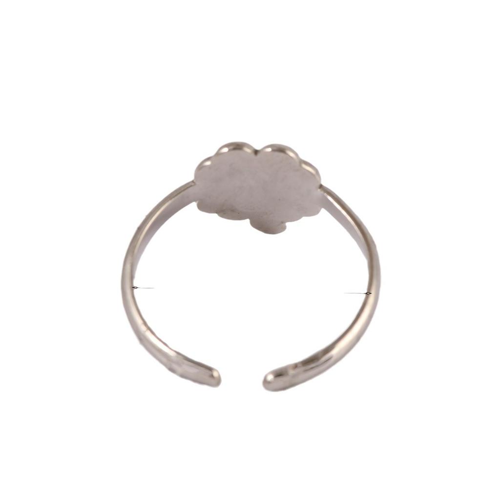 Women's Oil Pressure Ring Simple Fashion Stainless Steel Four-Leaf Clover Niche Temperament Opening Adjustable Ring