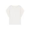 Loose Slim Looking Casual off-the-Shoulder Knitting Short Sleeve T-shirt
