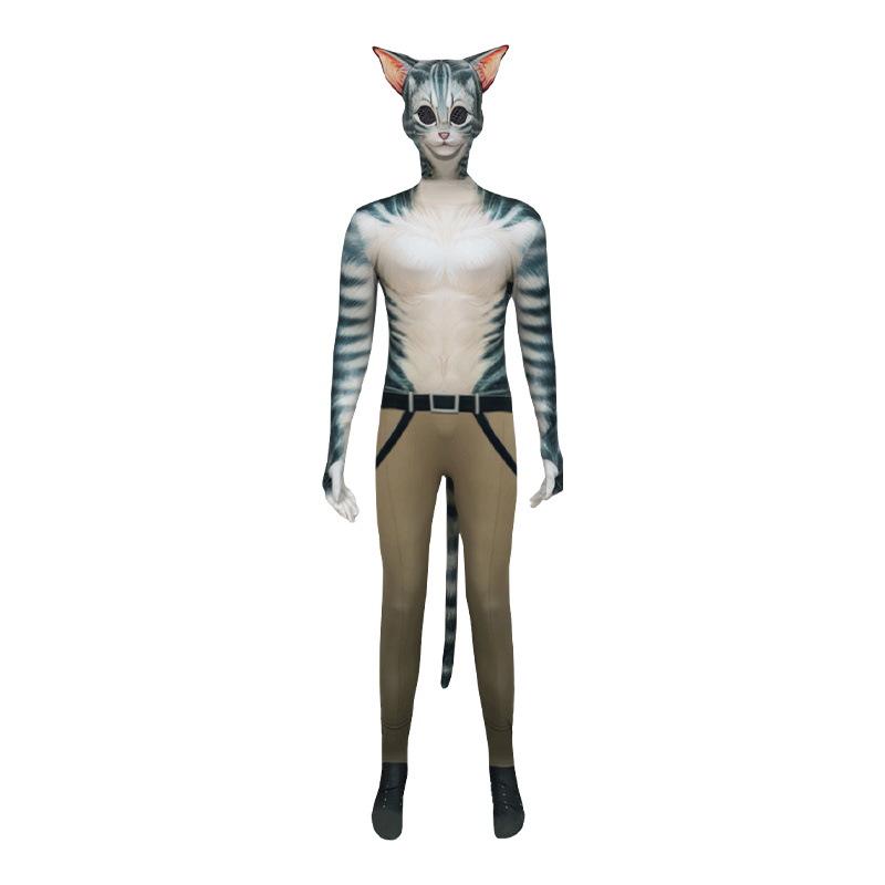 

Костюм кота-тигра с мышцами для косплея на Хэллоуин для детей Size 110