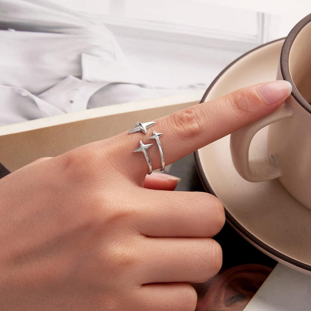 Silver universal ring THREE STARS silver 925