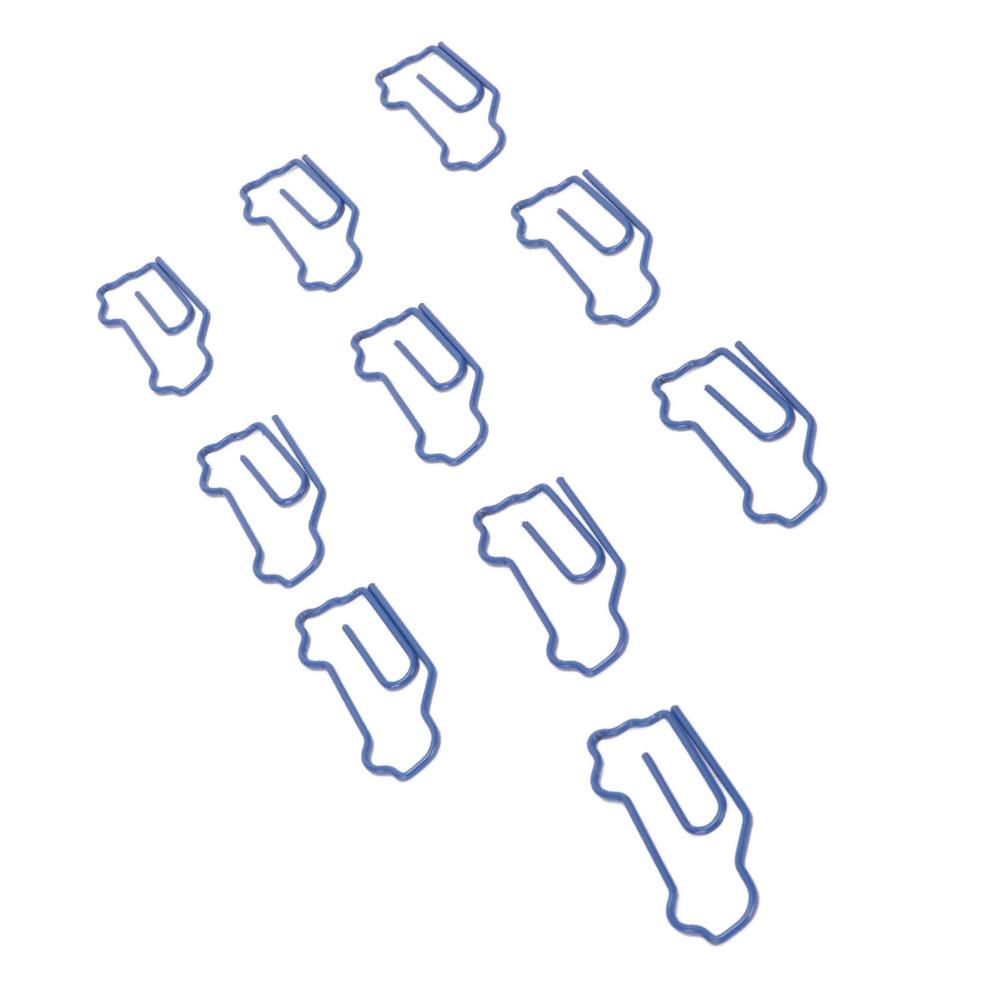 100 Pcs Car Shape Shaped Paper Clips Portable Plastic-coated Metal Small Paper Clips Blue Mini Size Cute Paper Clips