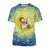 Sommer 3D-Druck Herren T-Shirt Vincent Van Gogh Ölgemälde Lässige Mode Übergröße Locker Bequem Atmungsaktiv Oberteil