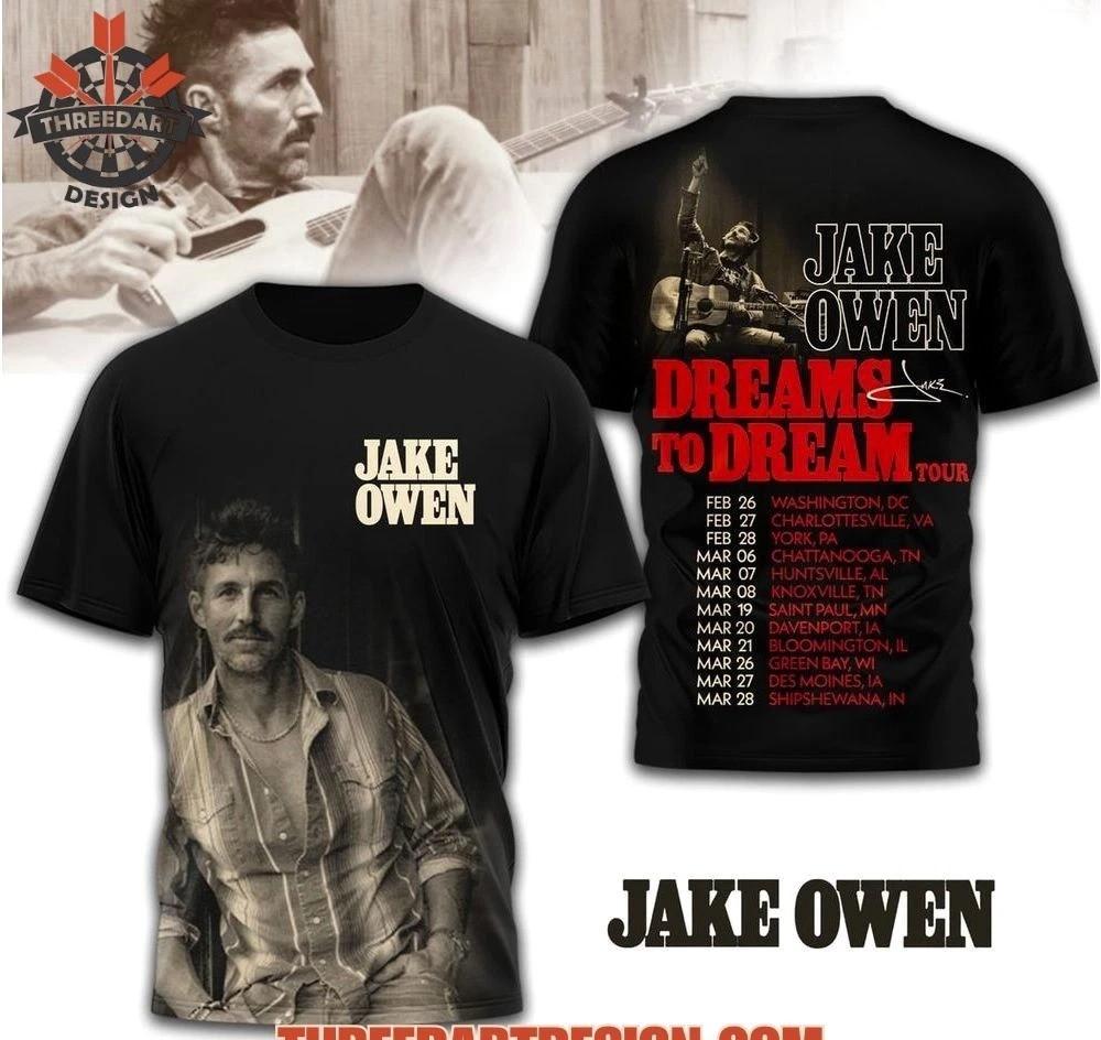 Jake Owen Dreams To Dream Tour 3D T-Shirt fULL size PP2908 S