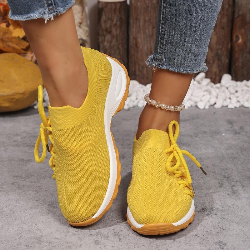 Wish Large Size Women's Shoes New Sports Shoes Women's Flying Woven Socks Shoes Rocking Shoes Casual Running Shoes