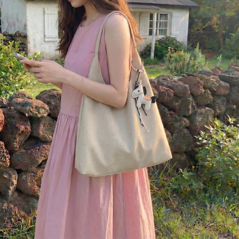 New Denim Shoulder Bags for Women Large Capacity Fashi Versatile Canvas Tote Bag Casual Minimalist Underarm Commuting Bag
