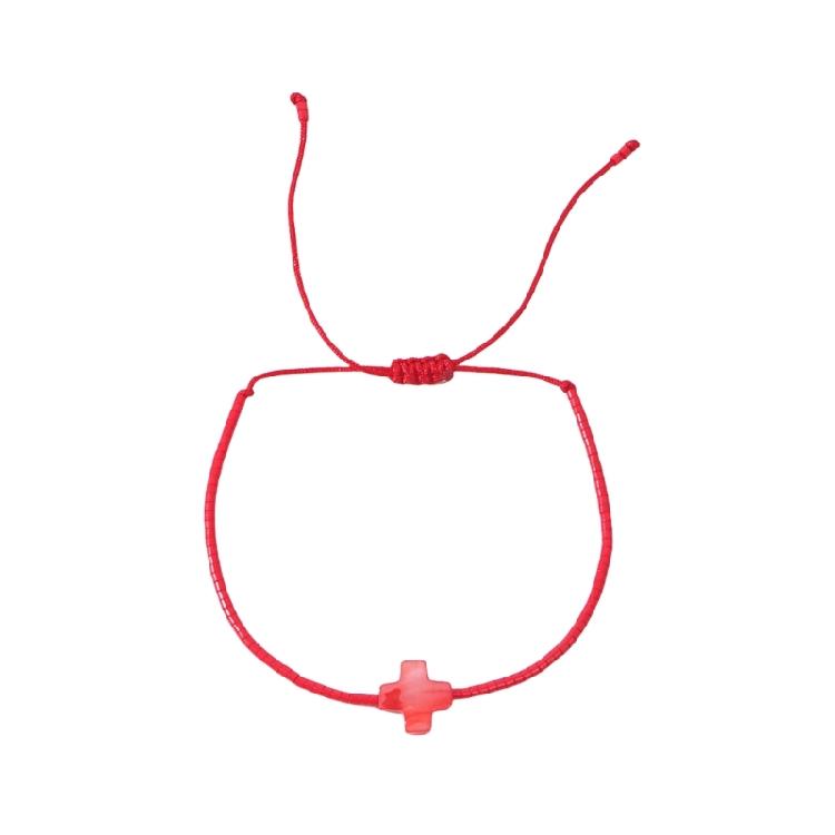 Handcraft Sturdy Beaded Crosses Bracelet With Alloy Charm Adjustable Designs for Trendy Women Bohemian Jewelry