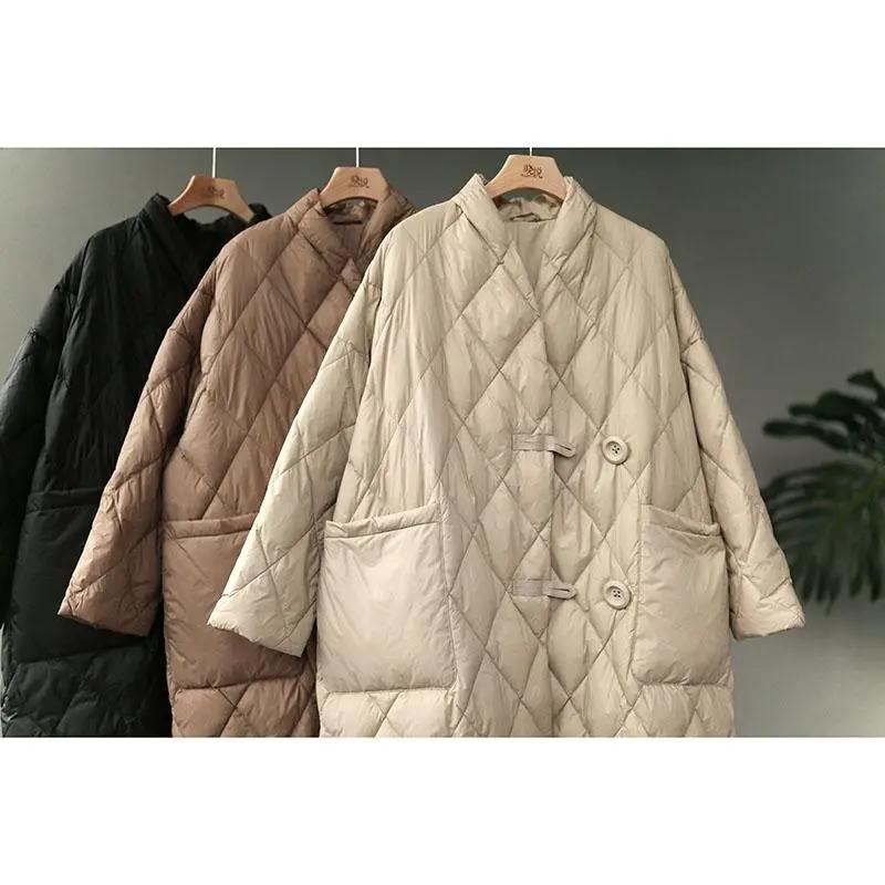 Plus Size Women's Mid-length Long-sleeved Cotton-padded Jacket Women's Jacket Women's Tide Autumn and Winter Warm Imitation Down Jacket Women