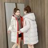 Winter Down Cotton Medium and Long Cotton-padded Clothes Women's New Loose and Thickened Color-matching Cotton-padded Jacket