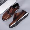 Fashion Luxury Mens Sneakers Genuine Leather Lace-Up Comfortable Oxford Vintage Casual Shoes for Men Outdoor Walking Flat Footwear