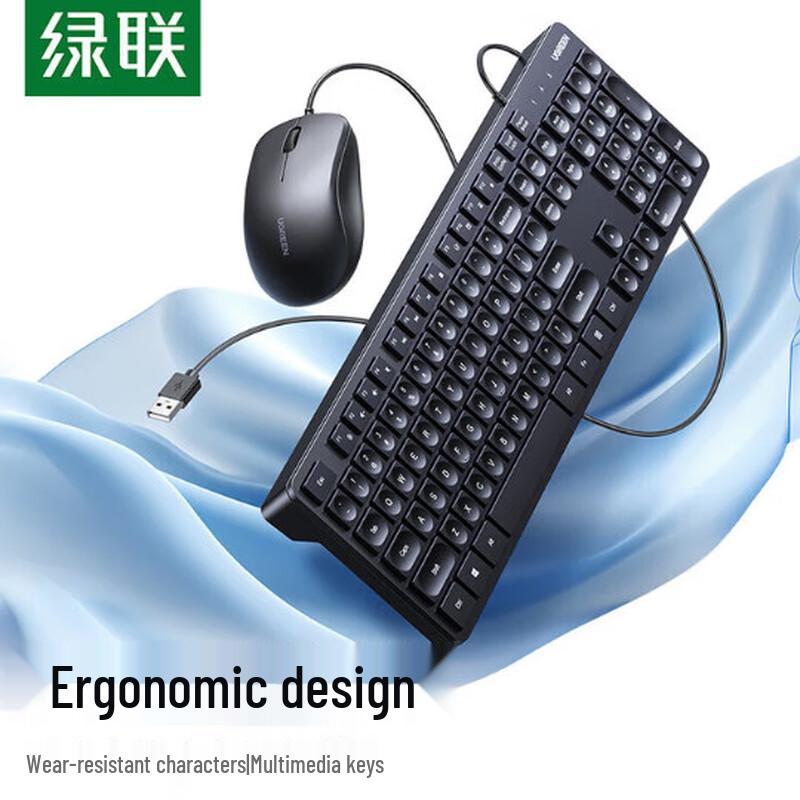 

UGREEN 104-Key Ergonomic Keyboard and Mouse Combo