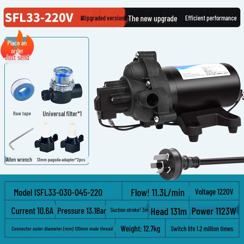 Pompă de apă cu diafragmă de înaltă presiune 12/24V RV Barcă cu comutator automat