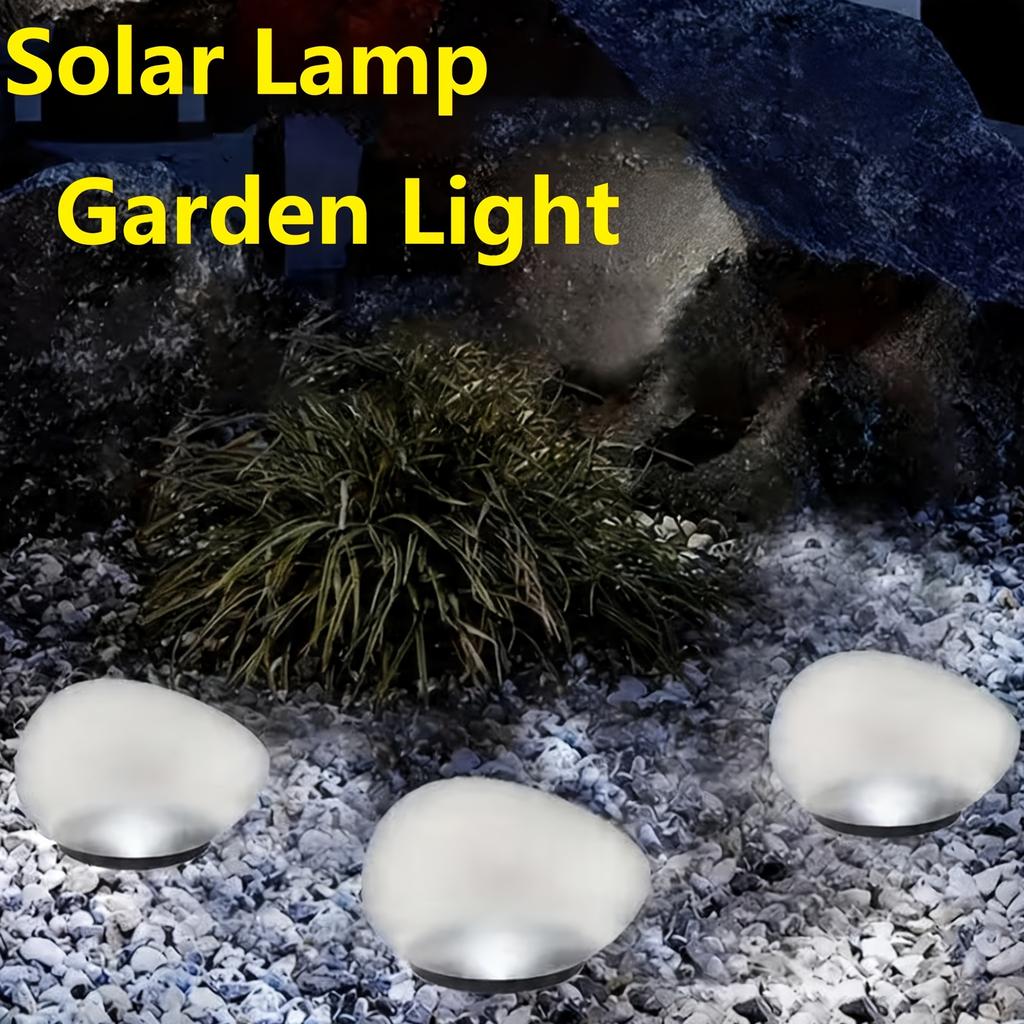4LED Solar Mini Pebble Lights, Egg-Shaped Pathway Lighting - Outdoor Lights | Perfect for Garden, Walkways, Pool, Landscape