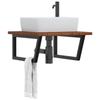 VidaXL Wall-mounted Vanity Shelf Steel and Solid Oak Wood, Floating Vanity Shelf, Vanity Shelf for Countertop 3302487