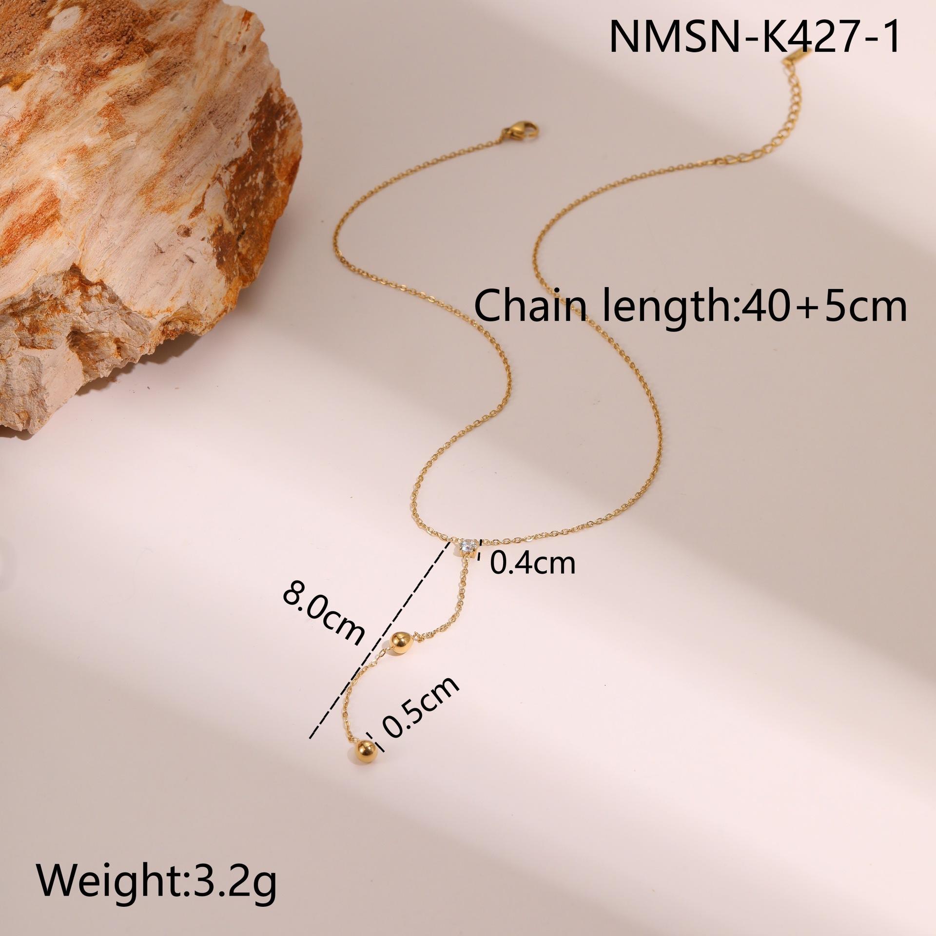 GEMCHIC Women s Stainless Steel Y-Necklace with Zircon Tassel Pendant Gold Plated Choker Fashion Jewelry 18K