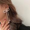 Fashion Long Tassel Full Rhinestone Drop Earrings for Women Bowknot Crystal Dangle Earrings Jewelry Gifts