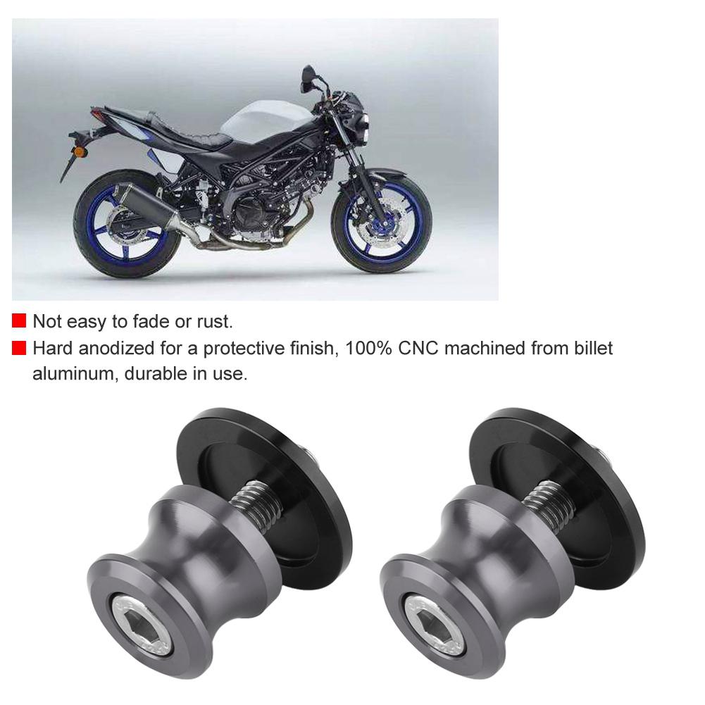 2pcs 6mm Motorcycle CNC Rear Stand Swing Arm Spool Sliders Stand Swingarm Bobbins