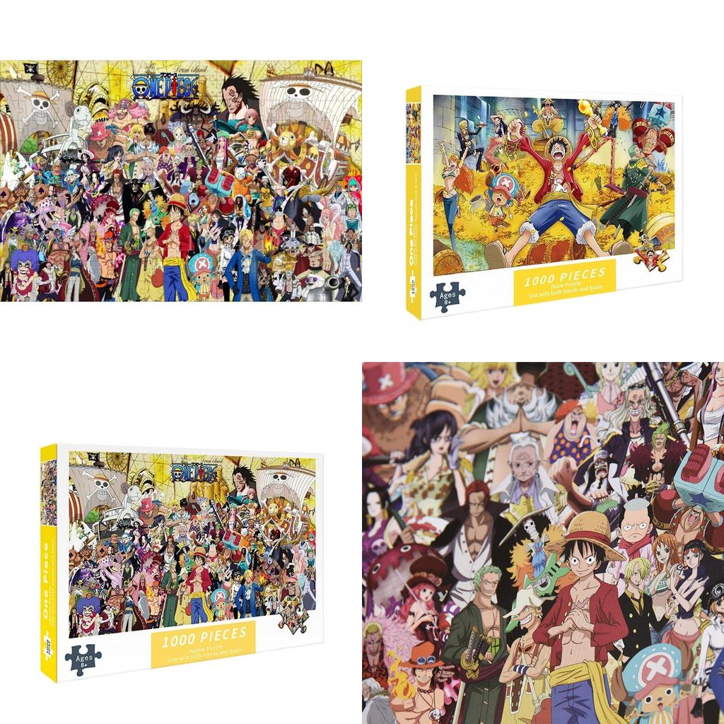 1000 Piece Paper Puzzle Sea Pirate King Collection, Miniature Cartoon Flat Puzzle