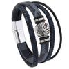 Braided Leather Rope Punk Men's Bracelet with Tree of Life Charm