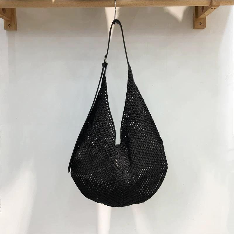Single-shoulder Bag, Women's Summer Beach Bag, Niche Hollowed-out Fashionable Tote Bag