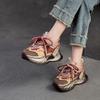 Moda Alta Qualità 5CM Primavera Autunno Mocassino Vulcanizzato Donna Sneaker Chunky Scarpe Vera Pelle Marca Alta Piattaforma 2024 Scarpe Estive