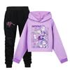 Kpop Demon Hunters Kids Cartoon Hoodie Set With Cotton Material For Casual Wear