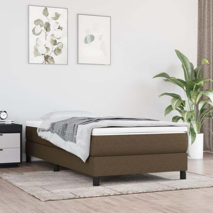 Maison Exclusive - Sommier à lattes de lit avec matelas Marron foncé 100x200 cm