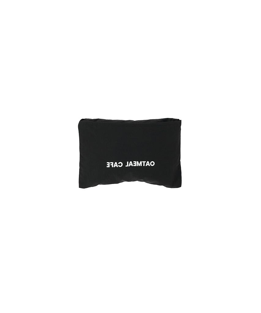 Oatmeal Cafe [Unisex] Packable Eco Shoulder Bag - Black