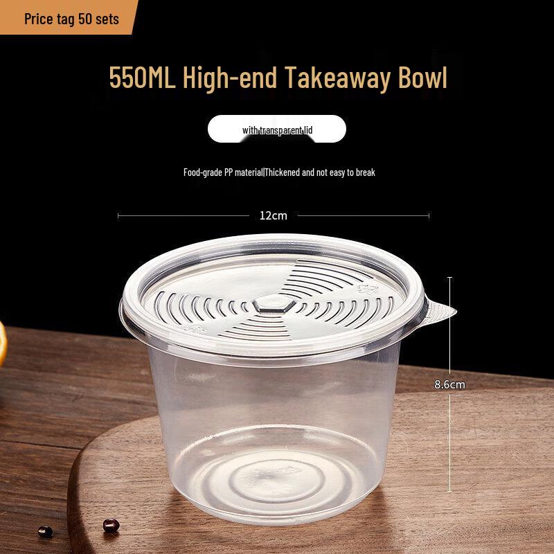 Star-Labelled Round Disposable Food Container Set (50-Pack)