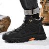 Chaussures de travail homme 2025 nouvelles hiver velours chaud extérieur chaussures décontractées mi-haut semelle souple antidérapantes chaussures d'alpinisme grande taille