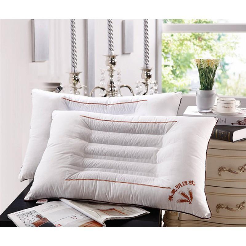 Orthopedic Cervical Support Pillow With Buckwheat Cassia Seed Lavender Filling Cotton Cover Firm Shape Retention Adults