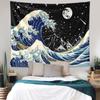 VIKAMA Kanagawa SurugaIchi Tapestry Ukiyoe Japanese Wave Wall Hanging Cloth Bedroom Dormitory Tapestry Home Decoration
