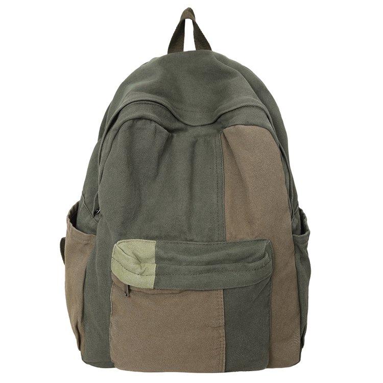 

Японский ретро рюкзак Mori из холста женский школьный рюкзак женский с контрастным цветным кулоном нишевый рюкзак для отдыха студент зелёный