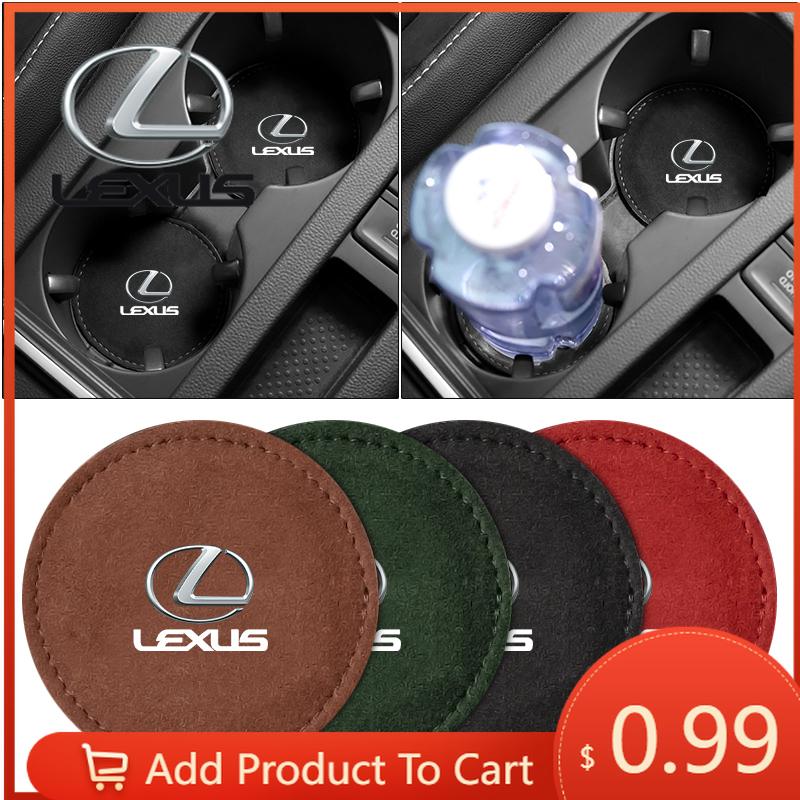 

Interior Stickers Car Badge Cup Holder Pad PU Leather Slot Non-slip Coaster Mat For Lexus ES300 RX330 RX300 GS300 IS250 IS200 CT (Red,1Pcs)
