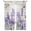Lila Blumen-Lavendel-Tüll-Fenstervorhang für Wohnzimmer, moderner transparenter Vorhang für Schlafzimmer, Küche, Vorhänge nach Maß