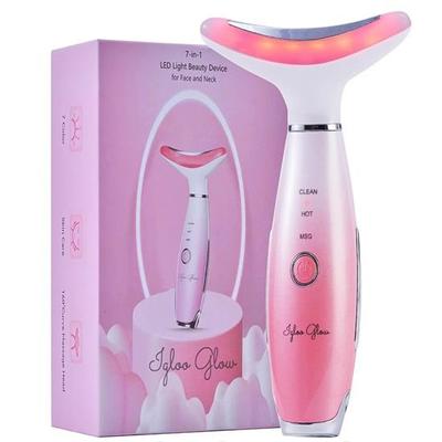 7 In 1 LED Face and Neck Beauty Device, Anti-Aging,  Reduction  Face Lifting Tool  Red Blue Light Therapy for Glowing Skin