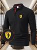 Cămăși de lucru pentru bărbați cu mânecă lungă, tricou casual de vară imprimat - Top elegant și versatil, design geometric, cămașă polo ușoară pentru golf