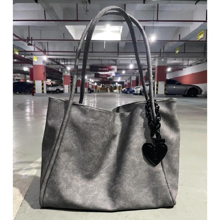 Solid Color Bag Handbag for Girl Women Large Capacity Shopping Bag
