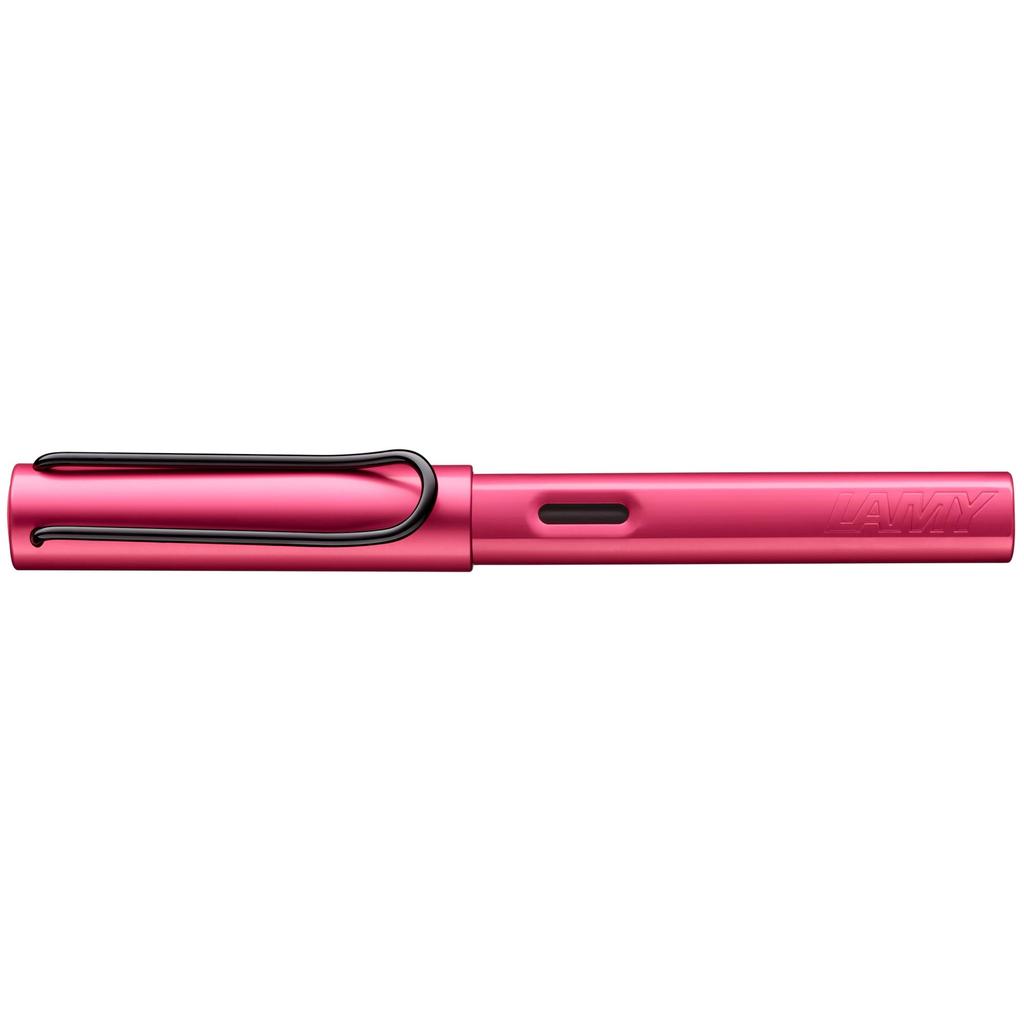 Lamy D09 Lightweight Aluminum Fountain Pen with Fiery Ergonomic Grip and Polished Steel Stitched Medium Ink Blue AL-star Nib, Width, Cartridge, T10,